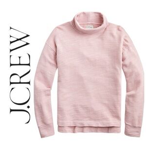 J. Crew Light Pink Vintage Cotton Terry Turtleneck Cowl Neck Sweater